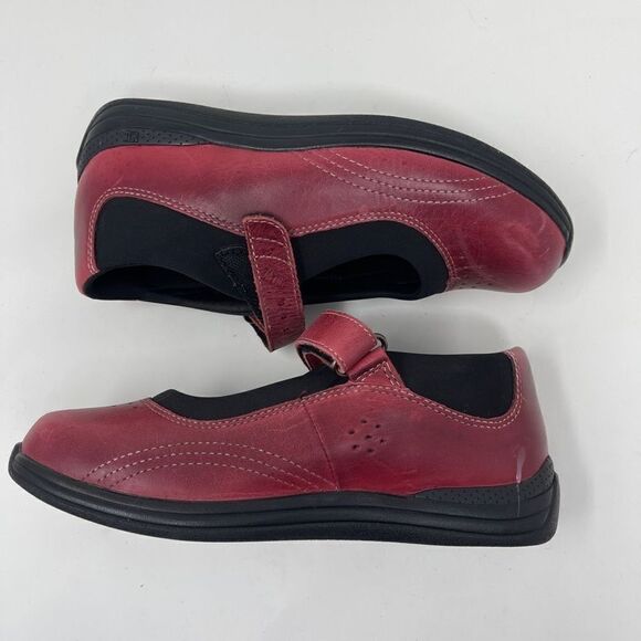 Drew Rose Women's Cushioned Mary Jane Shoes Closed Toe Leather Red 6.5 - Picture 5 of 9